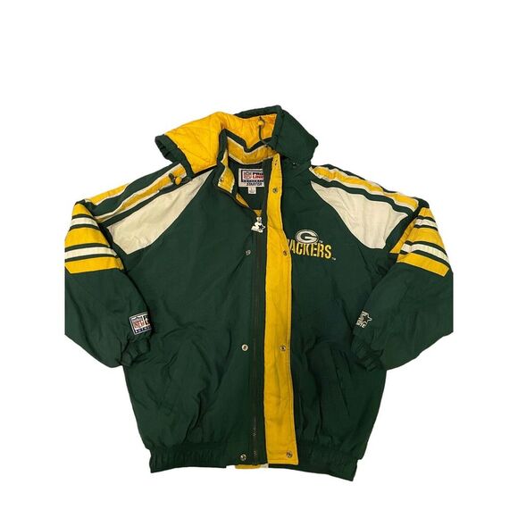 Windbreaker Jacket Green Bay Coat Vintage 90s Green Bay Packers